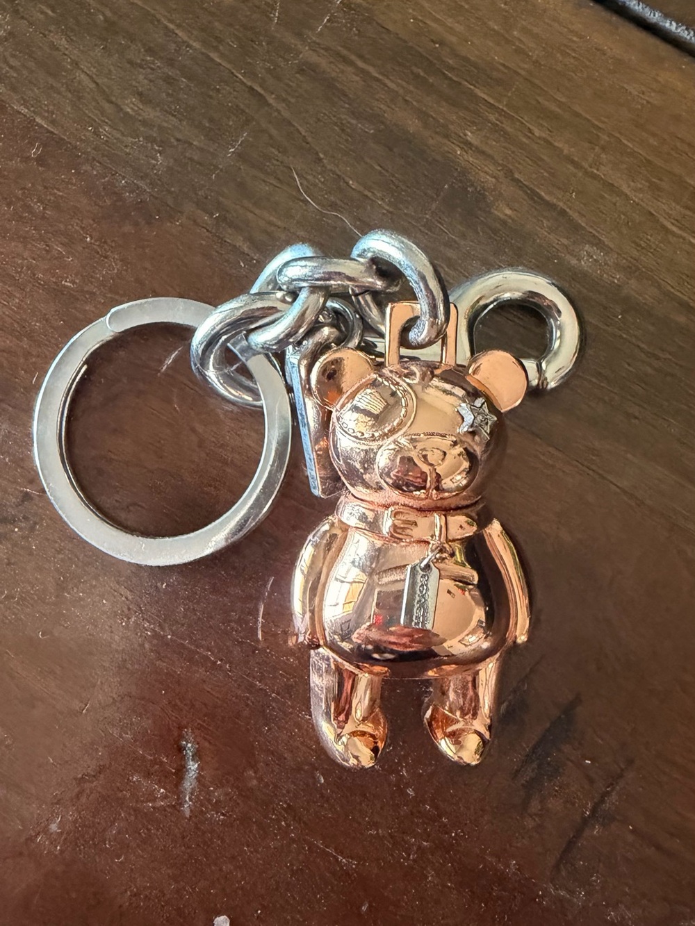 Coach Rose Gold Bear Key Charm